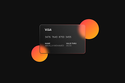 Glass Morphism | VISA Card design graphic design ui