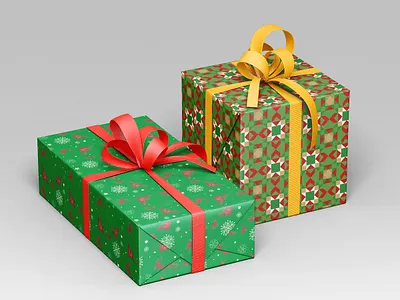 X'Mas Pattern- Gift Wrap Mockup christmas gift wrap graphic design mockup pattern seamless surface pattern xmas