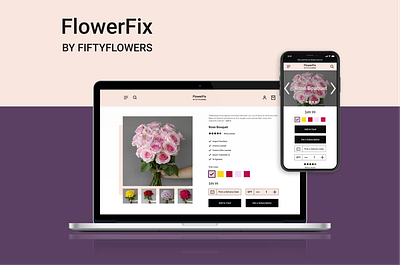 FlowerFix Shopify Store - UI/UX Design adobe xd design figma illustrator minimal ui user experience user interface ux web design
