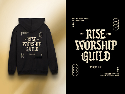 Rise Worship Guild badge blackletter church churchdesign faithful god gresham guild jesus love oregon portland rise trinity worship worthy