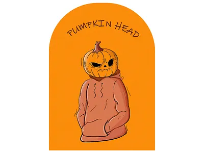 Pumpkin head adobe illustrator design head illustration man pumpkin vector