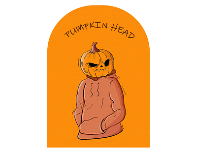 Pumpkin head adobe illustrator design head illustration man pumpkin vector