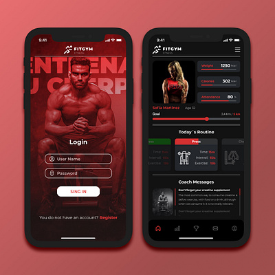 Mobile Design - Gym app appdesign appmobile daily dailyinspiration dailyui design designer dribbble figma fitness gym inspiration ios mobile productdesign ui uidesign ux uxdesign