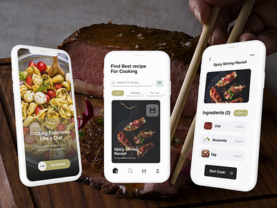 Simple Recipe App design food illustration ui ux