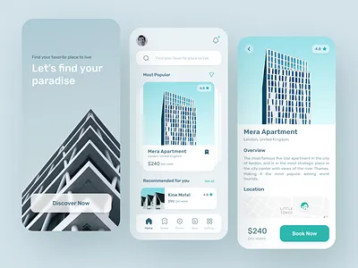 Vind - Residence Rental App architecture clean creative design mobile mobile apps modern rental rental app residence simple ui uidesigncollective user interface app web design