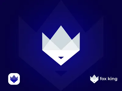 Fox-King logo animal logo app icon best logo design brand identity creative logo design flat logo fox king logo fox logo gradient logo king logo logo logo and branding logo design logotype minimal logo modern logo wolf