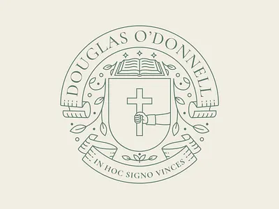 O'Donnell Lockup branding crest design flat green icon illustration illustrator irish layout logo mark minimal typography vector writer