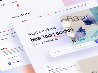 Testiloc Location Based website about Covid-19 covid covid 19 iran landing location tehran test ui ux