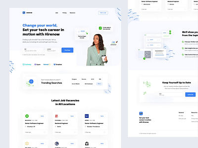 HireNow - Jobseeker Landing Page animation blue clean design dipa job job seeker landing page minimal motion graphics ui web design website