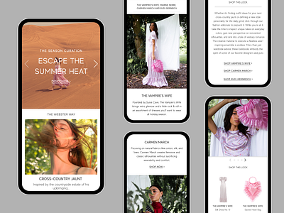 Read & Shop Pages Mobile - Luxury Fashion article blog ecommerce ecommerce design fashion interface luxury minimal mobile read shop