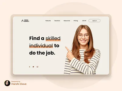 Hiring Agency : Landing Page app appdesign branding design icon illustration logo typography ui uidesign uiuidesign ux uxdesign vector web webapp webdesign website websitedesign