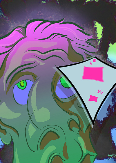 The Gambler colorful digital art gambling illustration psychedelic