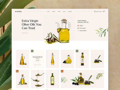 Amfissa - Organic Olive Shop Theme clean food bloggers green minimal modern olive oil olives organic stores shop theme ui ux vinegar production winery wordpress