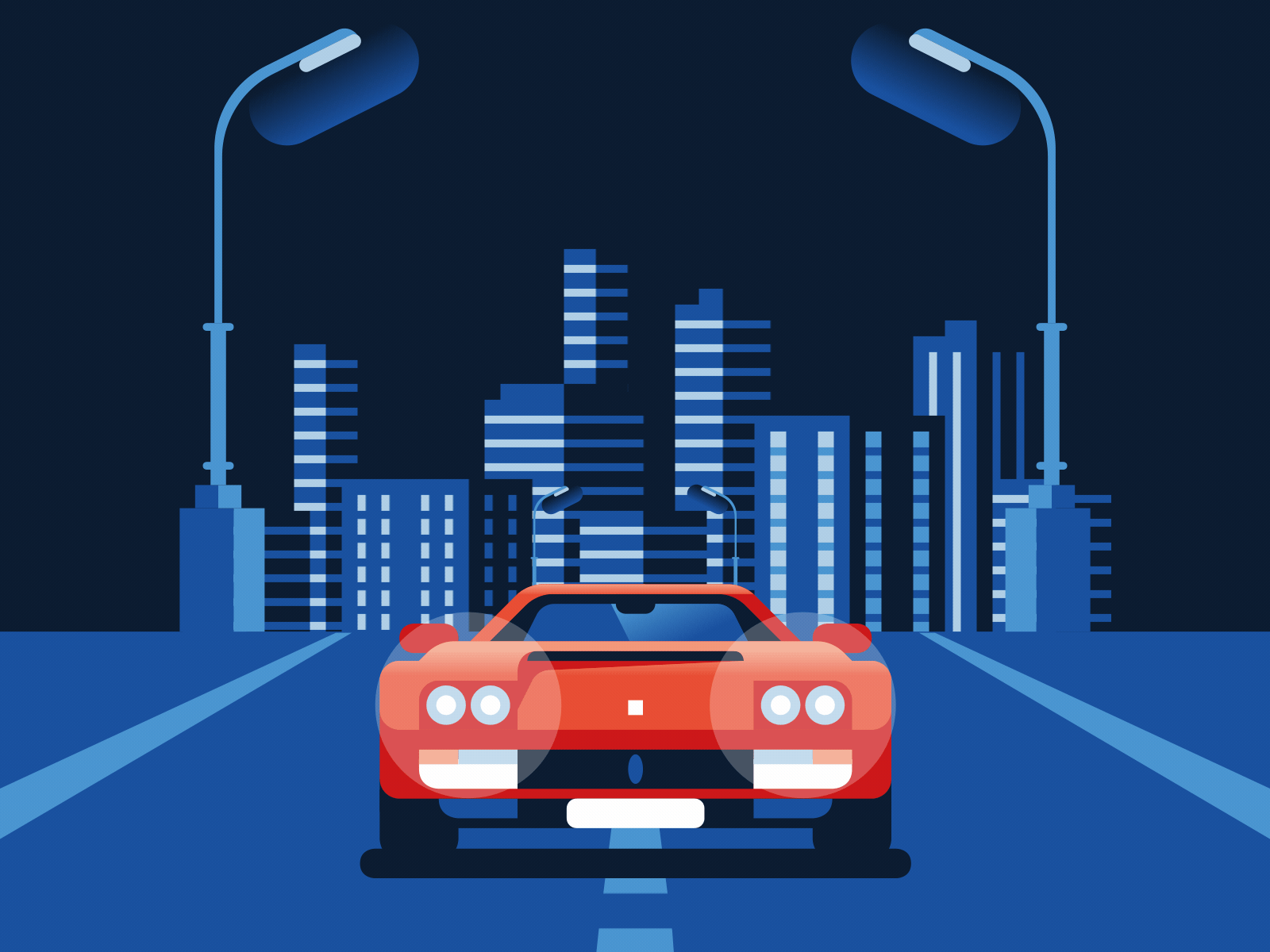 Kavinsky - Thiscover project 2d car ferrari flat illustration kavinsky motion design motion graphics music night producer road speed vinyl