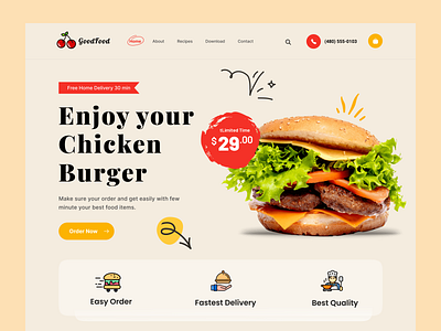 Food Delivery Landing page app designer ecommerce food food delivery application food delivery service food delivery website food menu food ordering web food ui homepage landing page online food restaurant management restaurant web resturant tazrin web designer website design