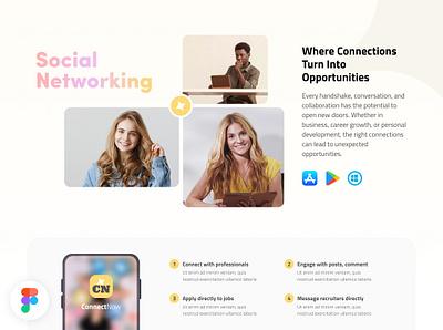 Landing page inner section section | Social Networking branding clean design landingpage layout mockup template ui ux website