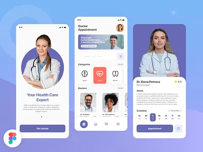 Mobile App UI | Healthcare appui clean design doctor figma graphic design healthcare mobileapp mockup ui ux