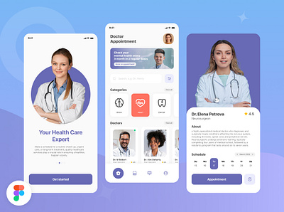 Mobile App UI | Healthcare appui clean design doctor figma graphic design healthcare mobileapp mockup ui ux