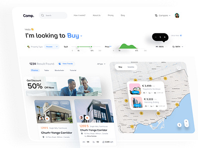 Real estate web v4 🏡 agent broker clean home rent interface landing page layout map minimal product design property sell property web real estate real estate agent rental service trending ui ux visual website