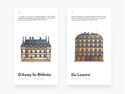 Château & Hotel architecture branding building chateau city citylane country side design editorial hotel icon icon set illustration landscape location place travel typography vector