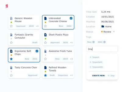 File Card Tagging UI files label tag tagging tags ui ux