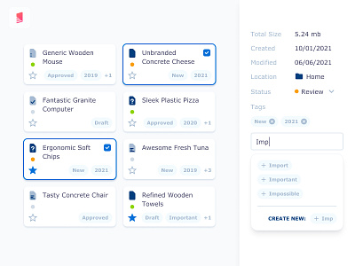 File Card Tagging UI files label tag tagging tags ui ux