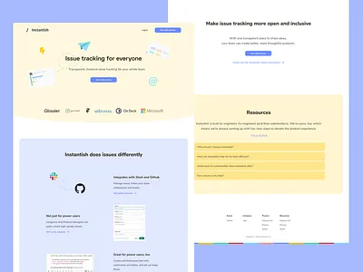 Instantish (now Fabric) landing page ⚡️📨 branding design landing page landing page design landing ui logo saas slack app startup ui ux web webdesign website design website ui