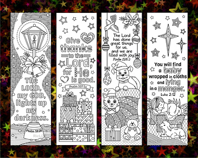 Christmas Coloring Bookmarks with Bible Verses bibleverses christmasbookmarks coloringbookmarks scripturearts xmasmarkers yuletidecoloring