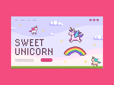 Pixel Unicorn NFT Concept crypto daily design homepage illustration inspiration landing page logo nft ui web webdesign website