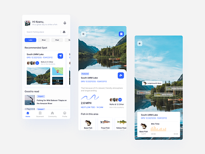 Fishing - Mobile App app carper clean cupang design fish fishing fishing app ikan lele mobile app nila sungai berantas ui ui design ui ux umm ux