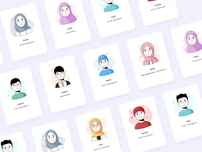 Avatar art avatar avatar team character colorful design face flat flat design human illustration illustrator minimal team vector