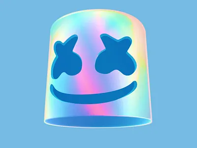 Marshmello Helmet art chromatic chrome electronic music futuristic illustration iridescent marshmello motion graphics neon