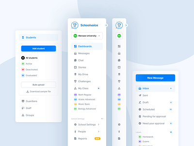 Schoolvoice - sidebars animation application branding dashboard design desktop app icon animation icons illustration mobile mobile app mobile application onboarding sidebar ui ui animation ux web webdesign website