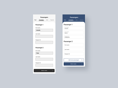 Flight booking - Passengers mobile mobile app mobile ui ui ux