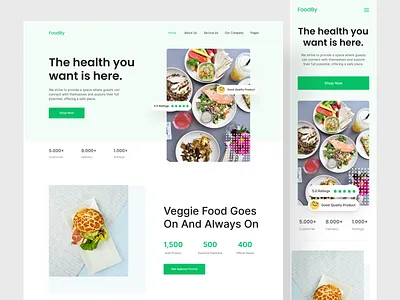 FoodBy - UX/UI Website Design design development diet fit food health healthy healthyfood healthylifestyle lifestyle minimal ui uiux vegan vege vegetables web website website design wellness
