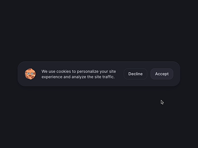 🍪 Banner Animation animation cookie cookie banner css design gsap icon interface micro interaction motion ui ux