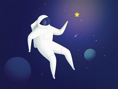 Homepage Illustration astronaut blue design digital digital illustration graphic illustration nasa procreate space star stars ui ui illustration