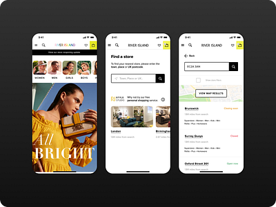 River Island 'Store Locator - Mobile UI app branding design fashion high street locator map mobile product product design river island store ui uk ux worldwide