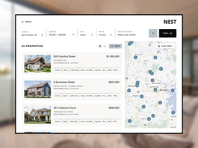 Real Estate Search brutalism filters property real estate rent search ui ux web web design