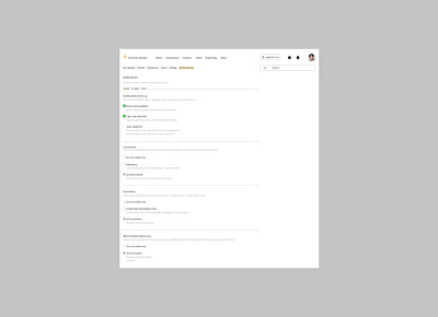 Web Notification Settings Design app branding dailyui design mobile design ueresearch ui ux uxdesign webinterface webui