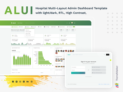 ALUI Hospital - Bootstrap, React, VueJs, Angular, Laravel admin .net admin admin dashboard admin panel angular boostrap5 bootstrap dashboard design hospital laravel reactjs responsive template vuejs webapp