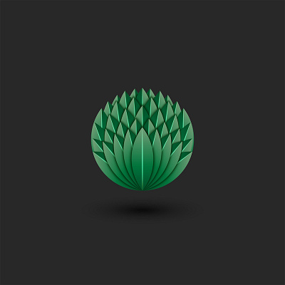 Green leaves 3d logo 3d vector botanic botanical logo circle shape complex shape eco logo emblem farm logo flower logo green leaves green logo illustration leaf leaf logo logo design plant logo round logo vector
