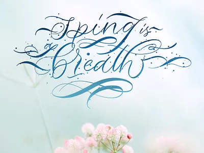 Spring is a breath/ calligraphy lettering