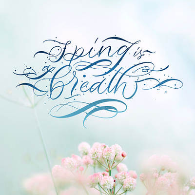 Spring is a breath/ calligraphy lettering