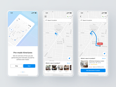 City Guide - UX/UI App Design app application city design development guide maps minimal product taxi travel trend ui uiux web website website design wordpress