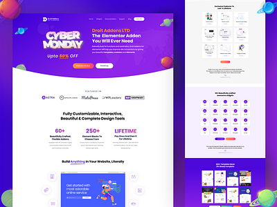 Droit Elementor Addons Lifetime Deal Landing Page black friday colorful cyber monday droit elementor addons elementor elementor addons landing page lifetime deal ui ui design uiux ux ux design web design wordpress plugin