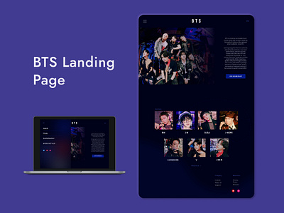 BTS Landing Page: #DailyUI Day 003 adobe adobe illustrator adobe photoshop adobe xd app branding dailyui design figma graphic design icon illustration informationdesign interactiondesign logo ui uidesign ux uxdesign vector