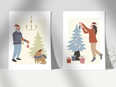 Christmas Family Collection abstract christmas design flat graphic design greeting card illustration illustrator minimal seamless pattern vector