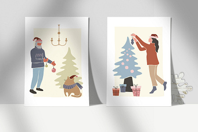 Christmas Family Collection abstract christmas design flat graphic design greeting card illustration illustrator minimal seamless pattern vector