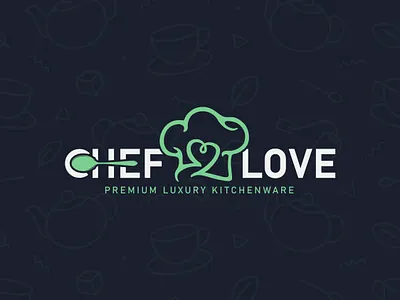 CHEF LOVE LOGO DESIGN branding creative design flat graphic design illustration logo logo animation logo design ui vector